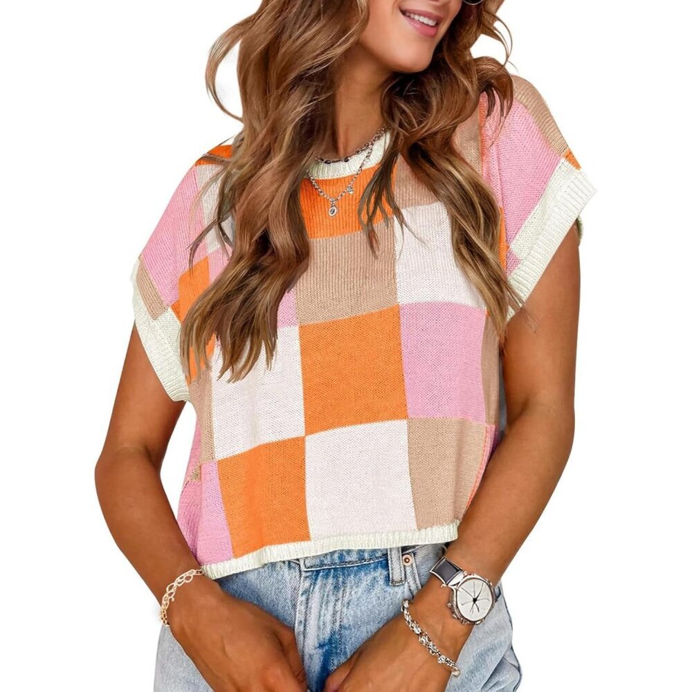 Womens Viscose Cap Sleeve Crop Top Loose Fit Casual Fall Vacation Style